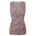 thumbnail image 1 of Doublju Women's V- Neck Sleeveless Shirred Sides Tank Top (Plus Size Available), 1 of 4
