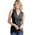 thumbnail image 1 of Doublju Women's V- Neck Sleeveless Shirred Sides Tank Top (Plus Size Available), 1 of 1