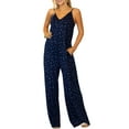 thumbnail image 1 of Doublju Women's V-Neck Wide Leg Romper Jumpsuit (Plus Size Available), 1 of 3