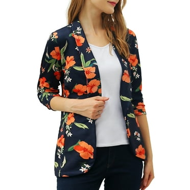 Doublju Womens 34 Shirring Sleeve One Button Casual Blazer Jacket With Plus Size