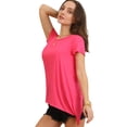 thumbnail image 1 of Doublju Womens Basic Split Open Back T-Shirt With Plus Size, 1 of 4