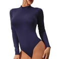 thumbnail image 1 of Doublju Womens Basic Turte High Neck Long Sleeve Top Bodysuit, 1 of 4