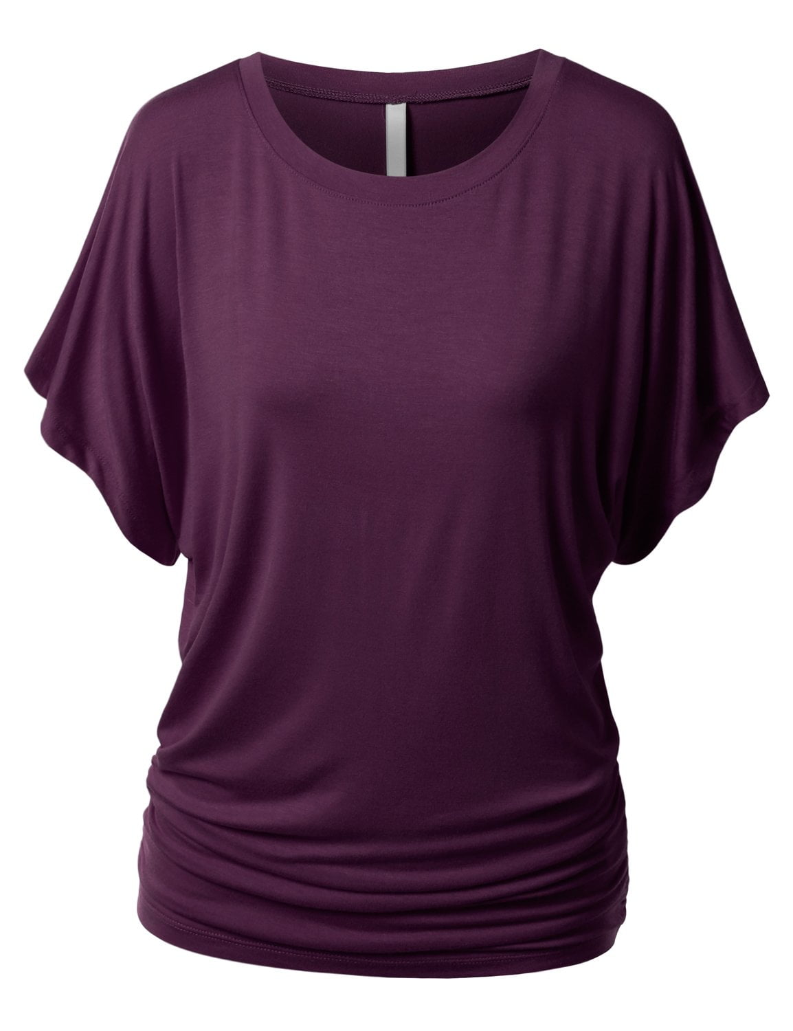 Style Co Womens Dolman Sleeve Henley Linen Blend Top Purple Size Medium 1