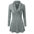 thumbnail image 1 of Doublju Womens Long Sleeve Cowl Neck A-Line Tunic Sweater Dress DARKGRAY, XL, 1 of 3