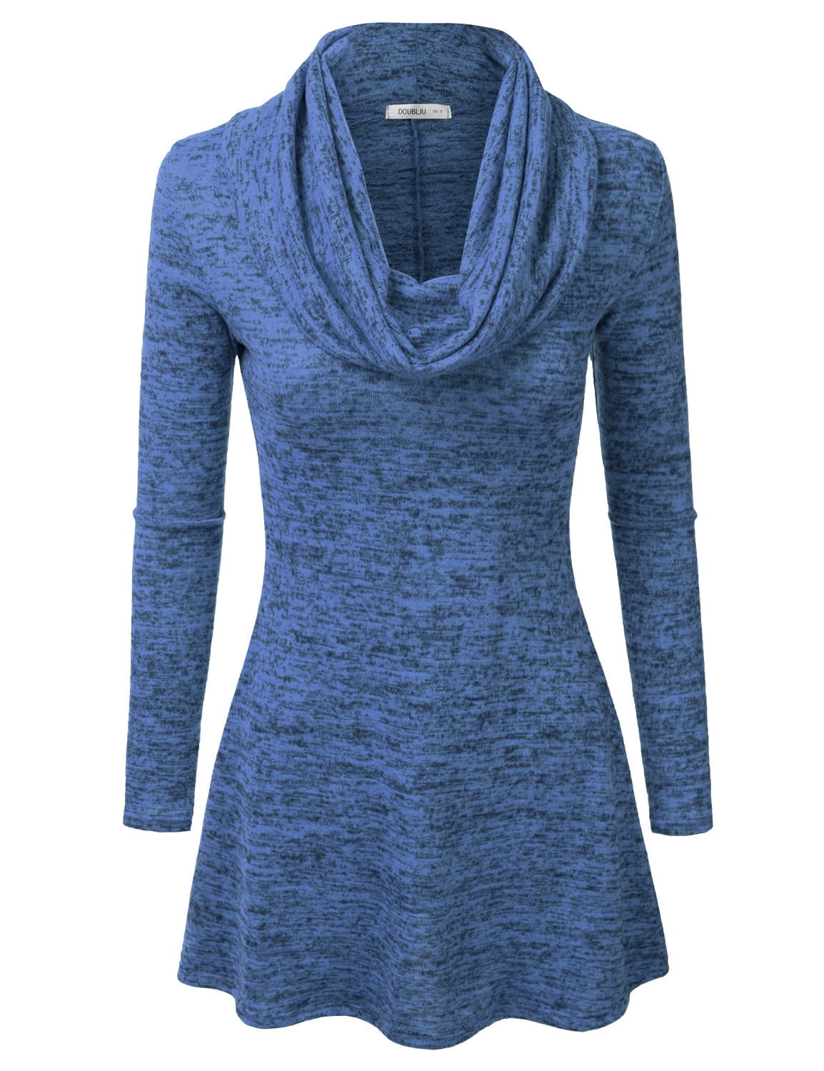 Plaid trim cowl sales neck tunic sweatshirt dress