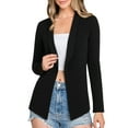 thumbnail image 1 of Doublju Womens Open Front Long Sleeve Tailored Draped Blazer Jacket With Plus Size, 1 of 5