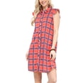 thumbnail image 1 of Doublju Womens Ruffle Cap Sleeve Loose Fit Plaid Shirts Dress With 2 Side Hand Pockets, 1 of 4