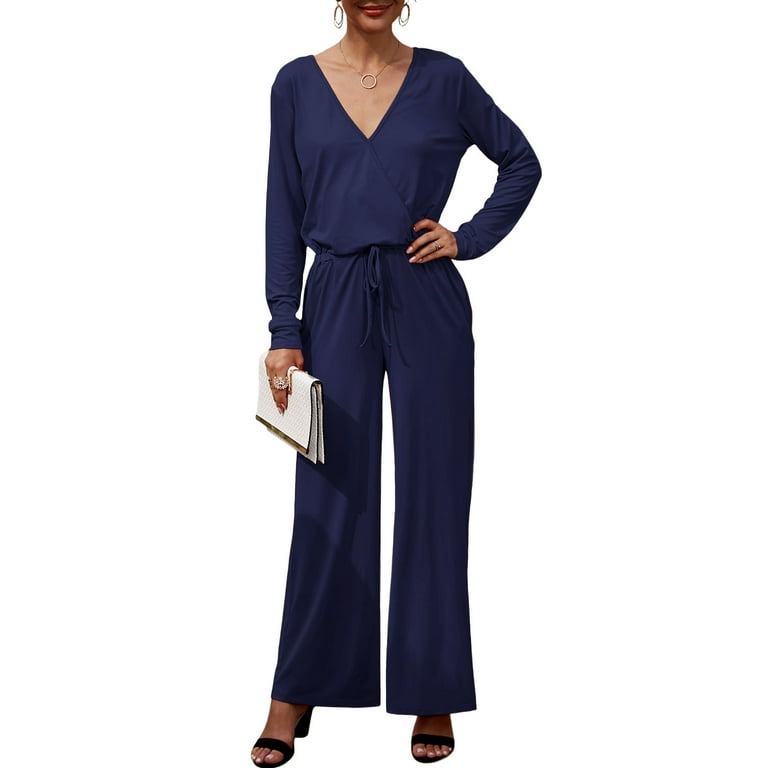 Sexy Deep V Collar Plain Camel Belt Jumpsuit Sexy Deep V Collar Plain Camel Belt Jumpsuit