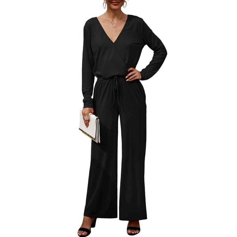Sexy Deep V Collar Plain Camel Belt Jumpsuit Sexy Deep V Collar Plain Camel Belt Jumpsuit