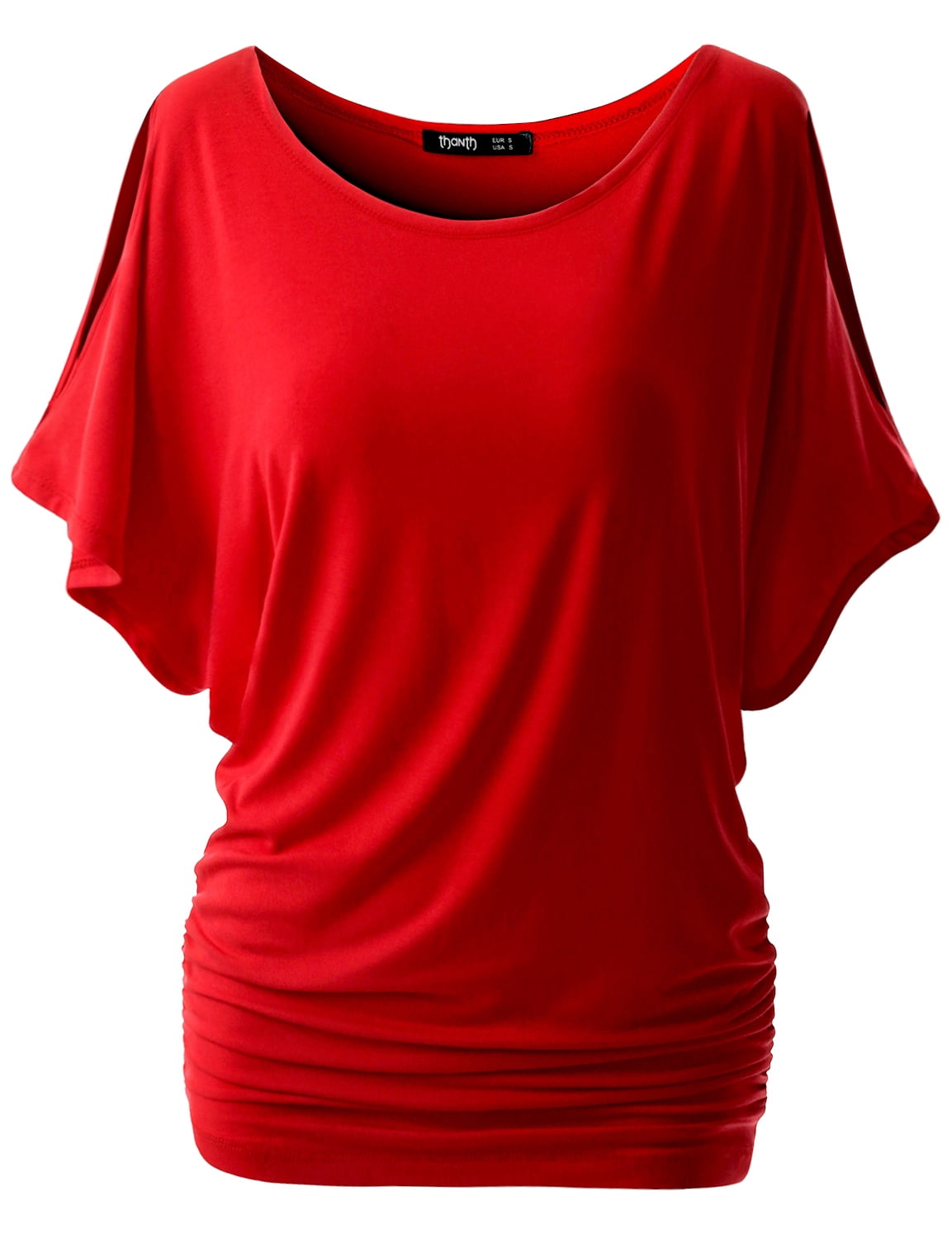White Dolman Sleeve Loose Fit Solid Tunic Top main image 0