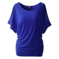 thumbnail image 1 of Doublju Womens Short Sleeve Dolman Drape Loose Fit Tunic Top(Plus Size Available), 1 of 5
