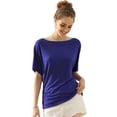 thumbnail image 1 of Doublju Womens Short Sleeve Dolman Drape Loose Fit Tunic Top(Plus Size Available), 1 of 4