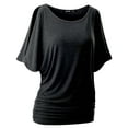 thumbnail image 1 of Doublju Womens Short Sleeve Dolman Drape Loose Fit Tunic Top(Plus Size Available), 1 of 5