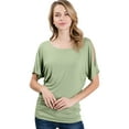 thumbnail image 1 of Doublju Womens Short Sleeve Dolman Drape Loose Fit Tunic Top(Plus Size Available), 1 of 1