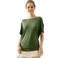 thumbnail image 1 of Doublju Womens Short Sleeve Dolman Drape Loose Fit Tunic Top(Plus Size Available), 1 of 2