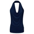 thumbnail image 1 of Doublju Womens Sleeveless Halter Neck Draped Blouse Tops (Female Plus Size Available), 1 of 5