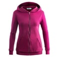 thumbnail image 1 of Doublju Womens Zip Up Solid Hoodie With Plus Size, 1 of 3