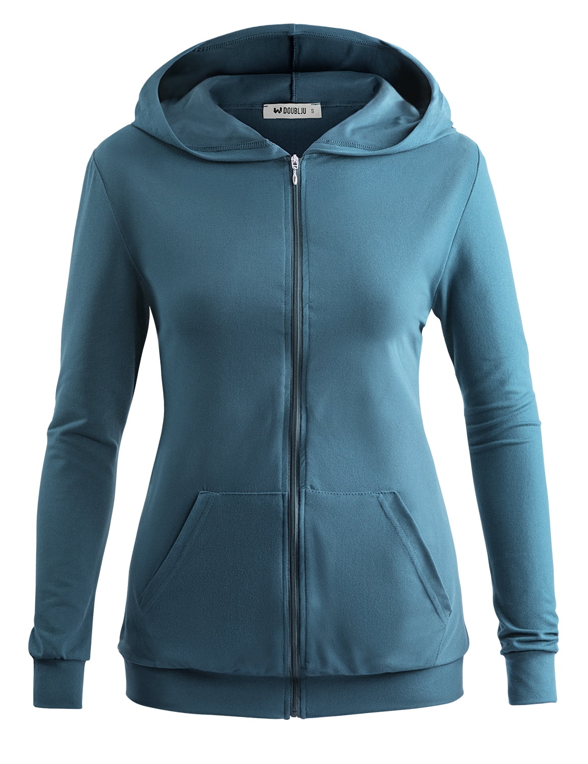 Doublju Womens Zip Up Solid Hoodie With Plus Size - Walmart.com