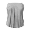 thumbnail image 1 of Doublju Wowen's Solid Natural Pleated Tube Top (Plus Size Available), 1 of 4