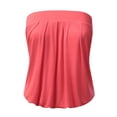 thumbnail image 1 of Doublju Wowen's Solid Natural Pleated Tube Top (Plus Size Available), 1 of 4
