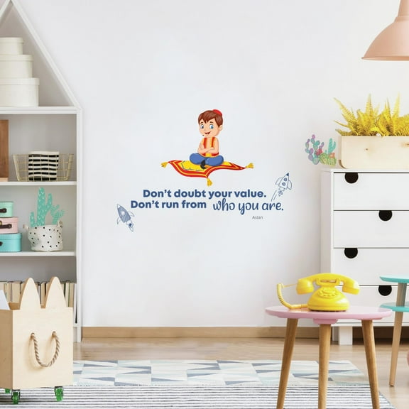 Don't Doubt Cute Aladdin Life Quote Cartoon Quotes Decors Wall Sticker Art Design Decal for Girls Boys Kids Room Bedroom Nursery Kindergarten Home Decor Stickers Wall Art Vinyl Decoration (12x20 inch)