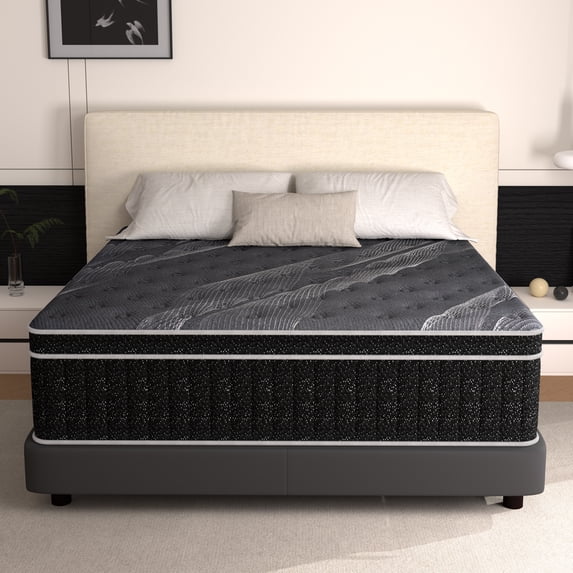 Doudter 14 Inch King Mattress, Memory Foam Hybrid Mattresses in a Box with Individual Pocket Spring, Pressure Relief & Motion Isolation & CertiPUR-US
