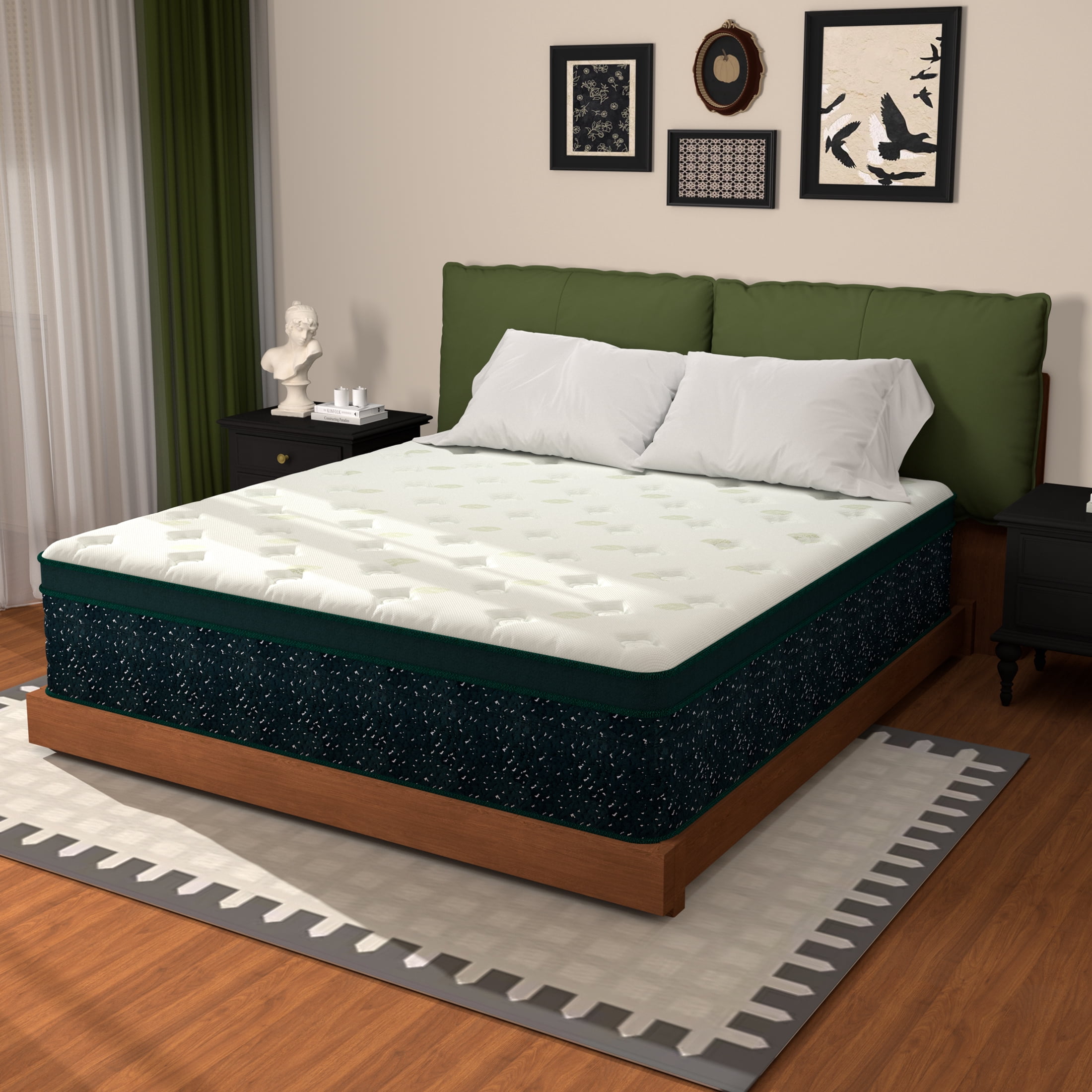 Doudter 14 Inch Queen Size Mattresses, Medium Firm Hybrid Mattress in a Box, Individually Wrapped Coils & Gel Memory Foam, CertiPUR-US Certified
