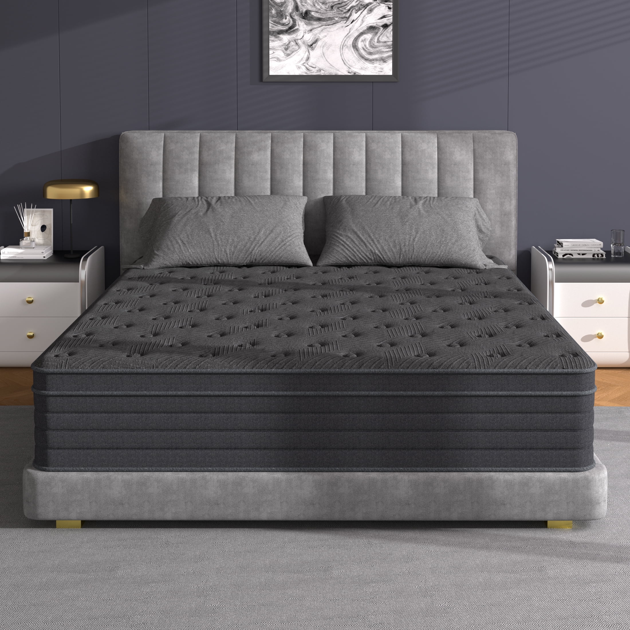 Doudter Queen Mattresses 12 Inch, Cooling-Gel Memory Foam & Pocket Spring Hybrid Mattress, Queen Bed Mattress in a Box, CertiPUR-US Certified, Medium Firm