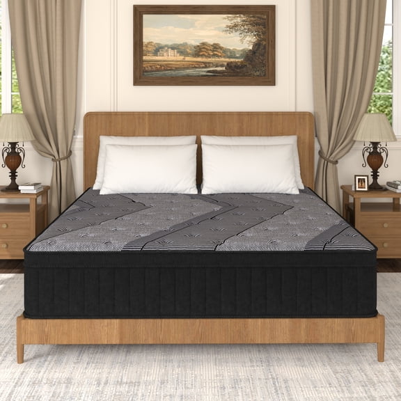 Doudter Queen Size Mattresses 12 Inch, Medium Firm Hybrid Mattress, Memory Foam and Individual Pocket Spring,Motion Isolation,Pressure Relief