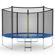 FUNTOK 10FT Trampoline Jump Recreational Backyard Trampolines Weight Capacity 600LBS with Safe Enclosure Net for 3-4 Kids Adults Indoor Outdoor
