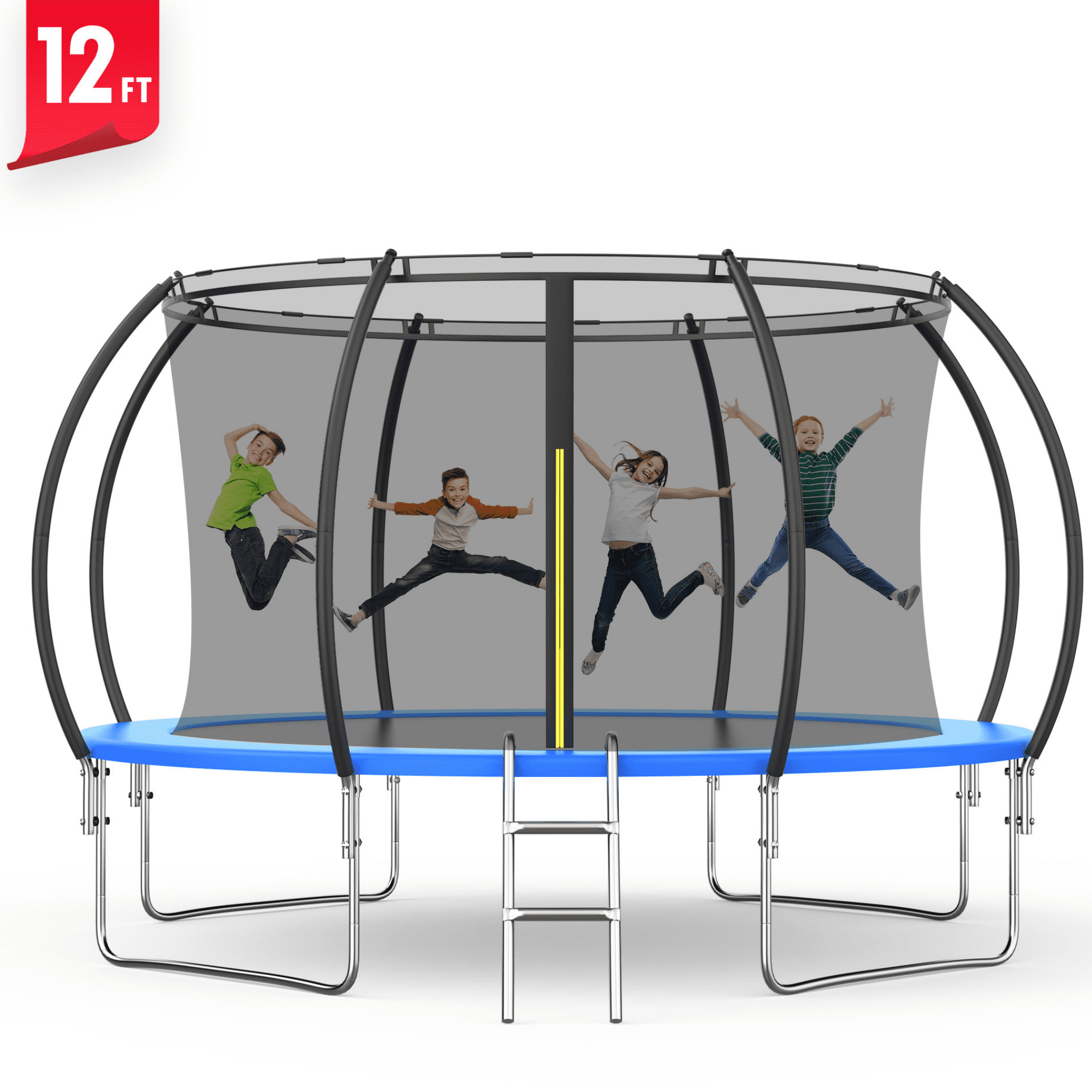 FUNTOK 12 FT Trampoline with Enclosure Net for Kids Adults, 1000