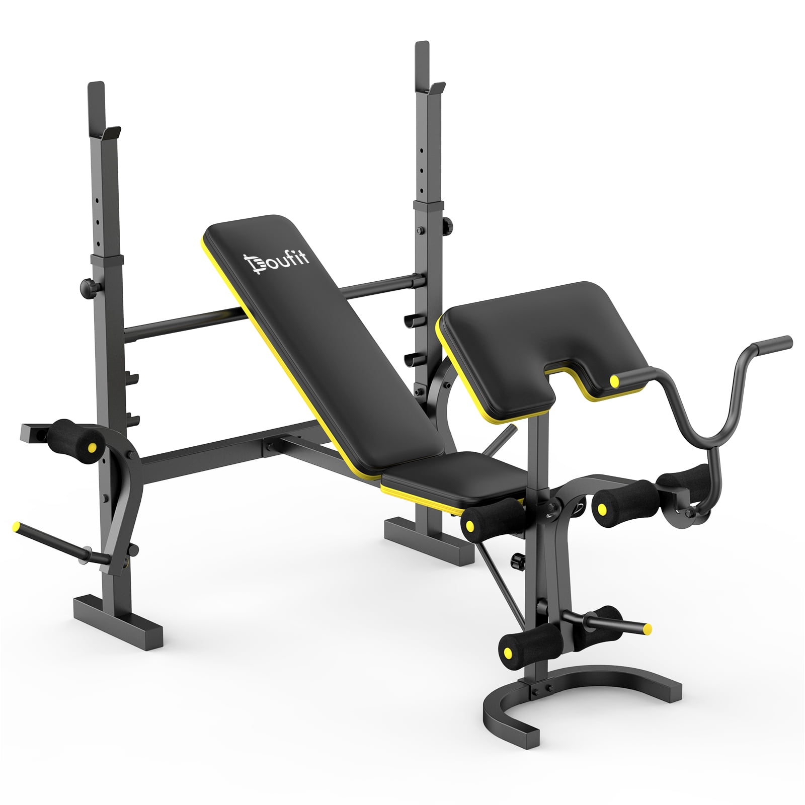 Doufit Adjustable Weight Bench 660lbs 6 In 1 Olympic Workout Bench with