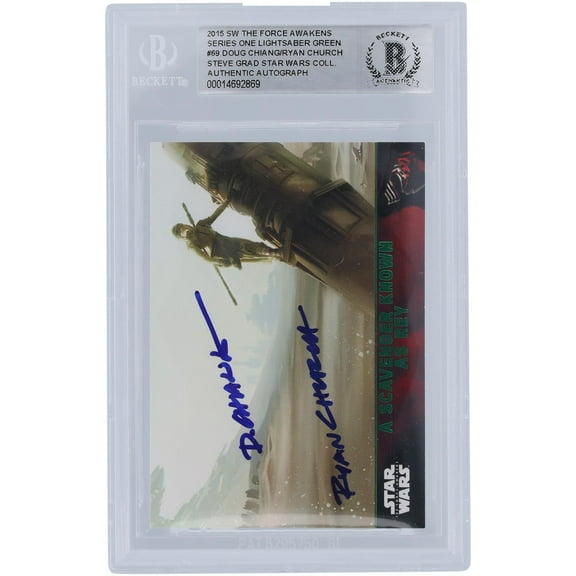 Doug Chiang and Ryan Church Star Wars Autographed 2015 Topps The Force Awakens #69 BGS Authenticated Authenticated Card