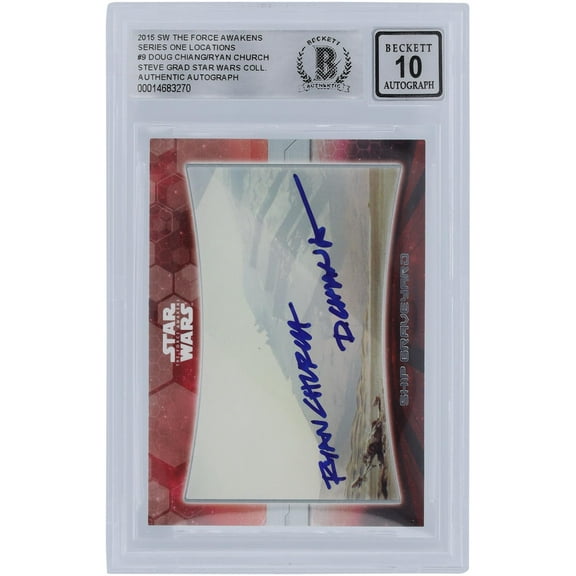 Doug Chiang and Ryan Church Star Wars Autographed 2015 Topps The Force Awakens #9 BGS Authenticated 10 Auto Card