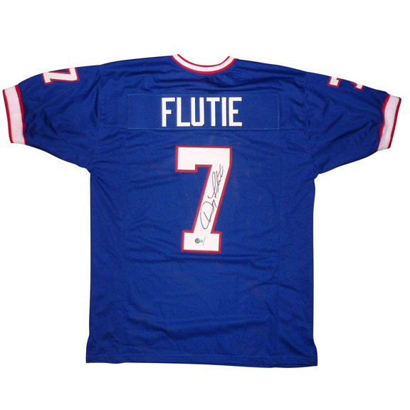 Doug Flutie Autographed Buffalo (Blue #7) Custom Jersey - JSA