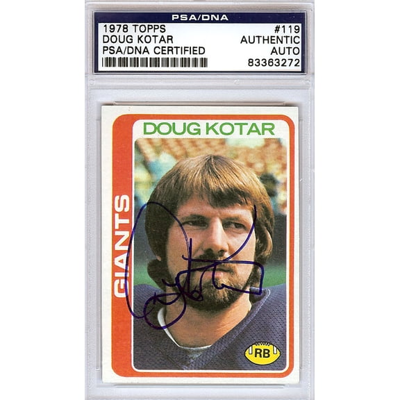 Doug Kotar Autographed 1978 Topps Card #119 New York Giants PSA/DNA #83363272