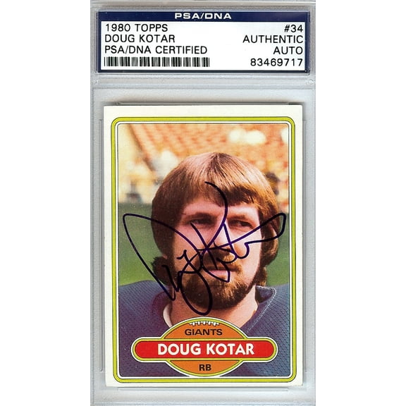 Doug Kotar Autographed 1980 Topps Card #34 New York Giants PSA/DNA #83469717