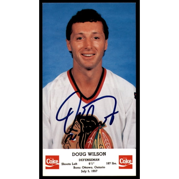 Doug Wilson Autographed 3.5x6.5 Photo Chicago Blackhawks SKU #252053