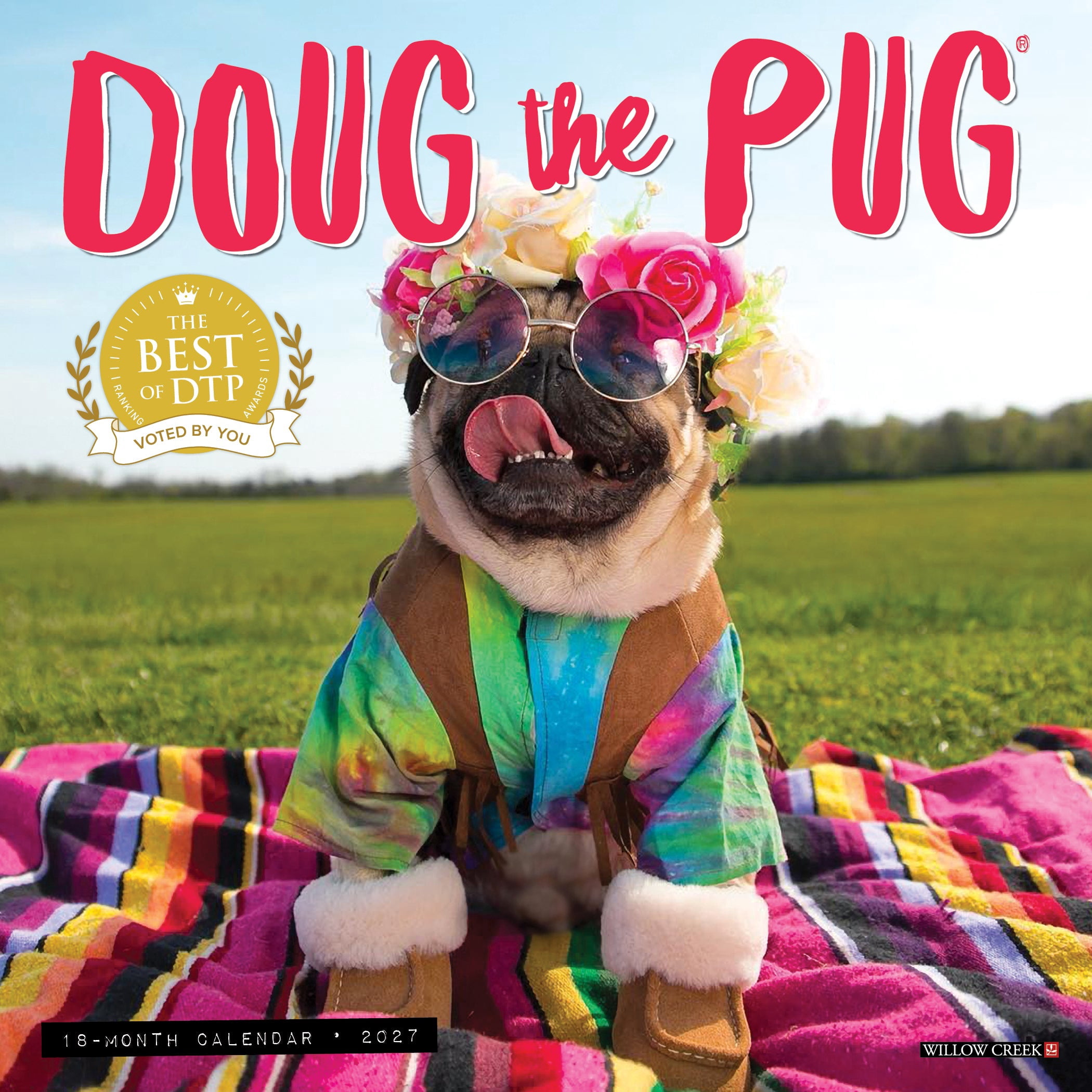Willow Creek Press, Doug the Pug 2027 Mini Wall Calendar