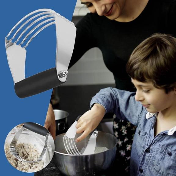 Dough Agitator with 5 Stainless Steel Blades | Medium Size Mixing Tool for Eggs & Flour | Ergonomic Handle | Easy Clean Kitchen Gadget | 1 Count
