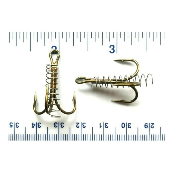 Dough Bait Treble Hooks - 2X Strength Bronze, Size 2 - Fishing Hooks for Carp, Catfish, and Freshwater Species - Chemically Sharpened, Hi-Carbon Steel