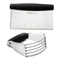Dough Blender & Bench Scraper,Stainless Steel Kitchen Tool，Set of 2 Pack