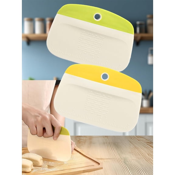 Dough Blender Set of 2, Stainless Steel Pastry Cutter with Comfort Grip Handle, Professional Dough Scraper for Baking, Multi-Purpose Kitchen Tool for Cutting Kneading