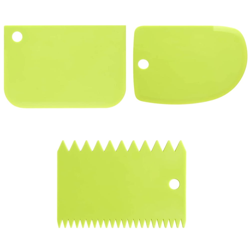 Dough Bowl Scraper Kit Multi Purpose Plastic Cake Scrapers Set Straight