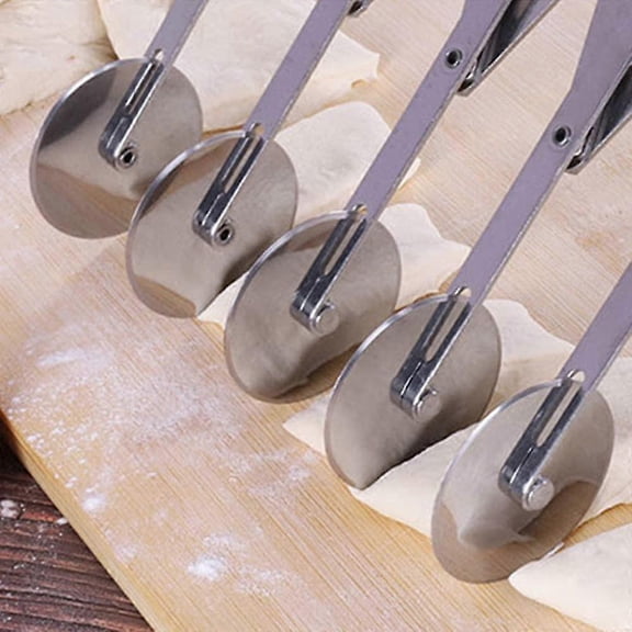 Dough Cutter 5 Wheels, Cake Divider Pastry Wheel Multifunctional Stainless Steel Dough Divider 5 Wheel Cutting Wheels, Adjustable Cake Divider, Pizza