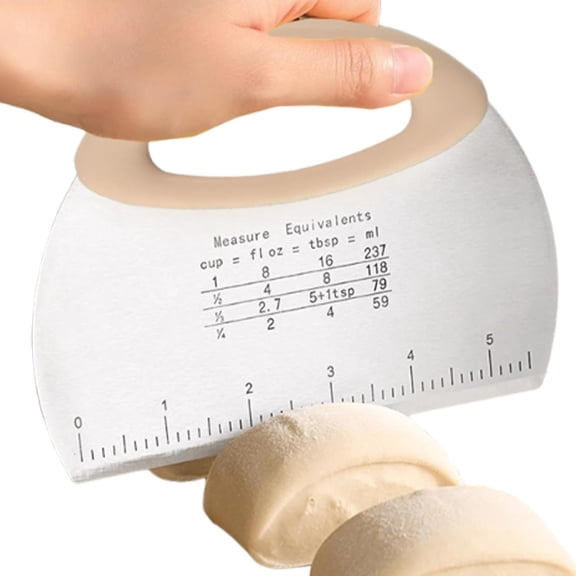 Dough Cutter with Stainless Steel Bench Scraper, Bread Pizza Dough Chopper for Kitchen