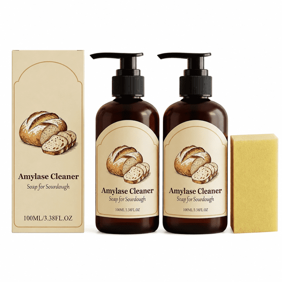 Dough Dissolve Soap for Sourdough, Enzyme-Powered Cleaner for Bannetons, Bowls & Utensils, Reduces Scrubbing, Residue-Free Rinse & Helps Prevent Drain Clogs(2Pcs)