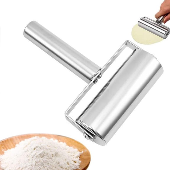 Dough Pastry Roller Stainless Steel Double Head Rolling Pin Non-stick Kitchen