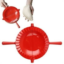 Dough Press Maker for Empanadas and Dumplings - Plastic Dough Press Tool with Ridged Edge for Sealing Pastries, Calzones, Easy To Use Kitchen Gadget for Homemade Recipes, Black Color, By Kingtowag