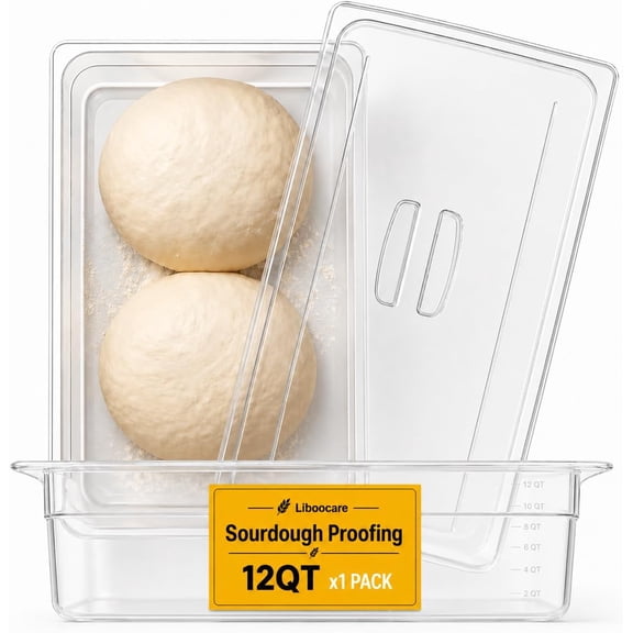 Dough Proofing Container Clear BPA-Free Large Capacity Stackable With Lid Sourdough Pizza Bread Dough Container